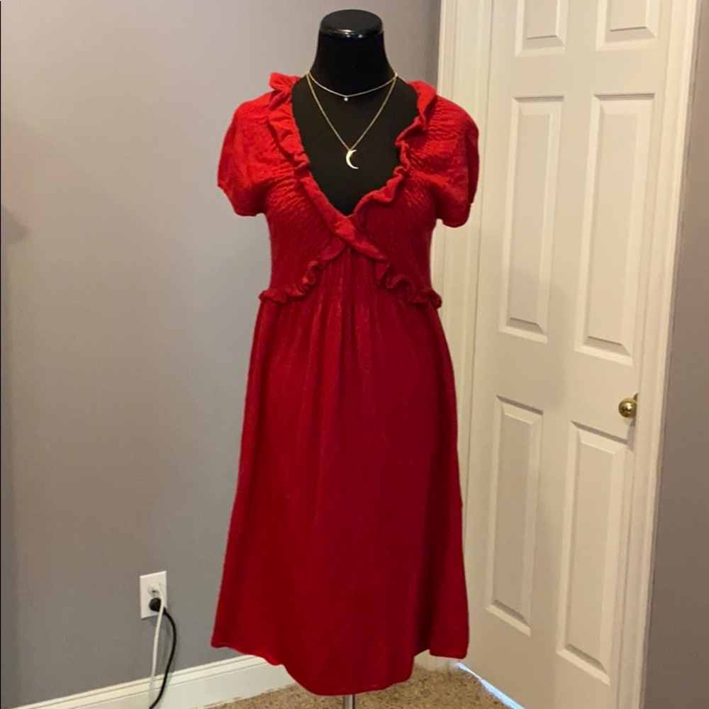 Knotted & Knotted Red Sweater Dress Size Medium